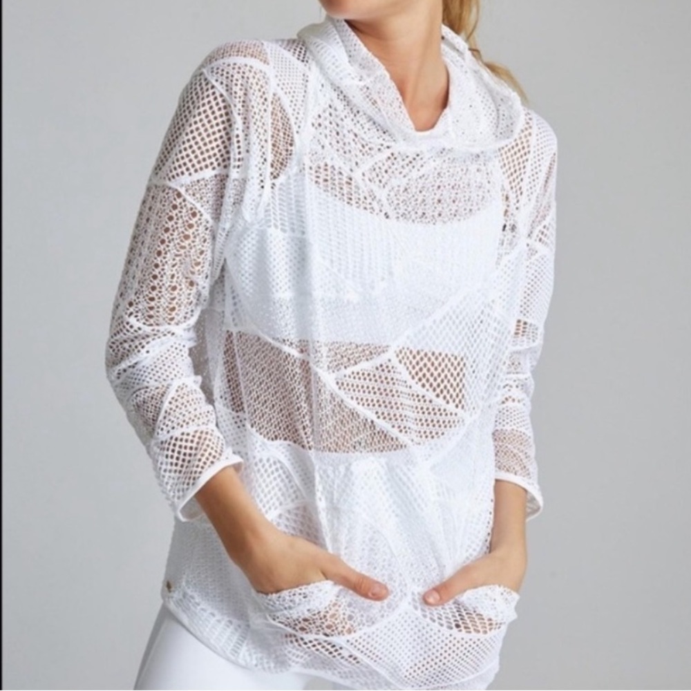 ALALA White Mesh Hoodie
